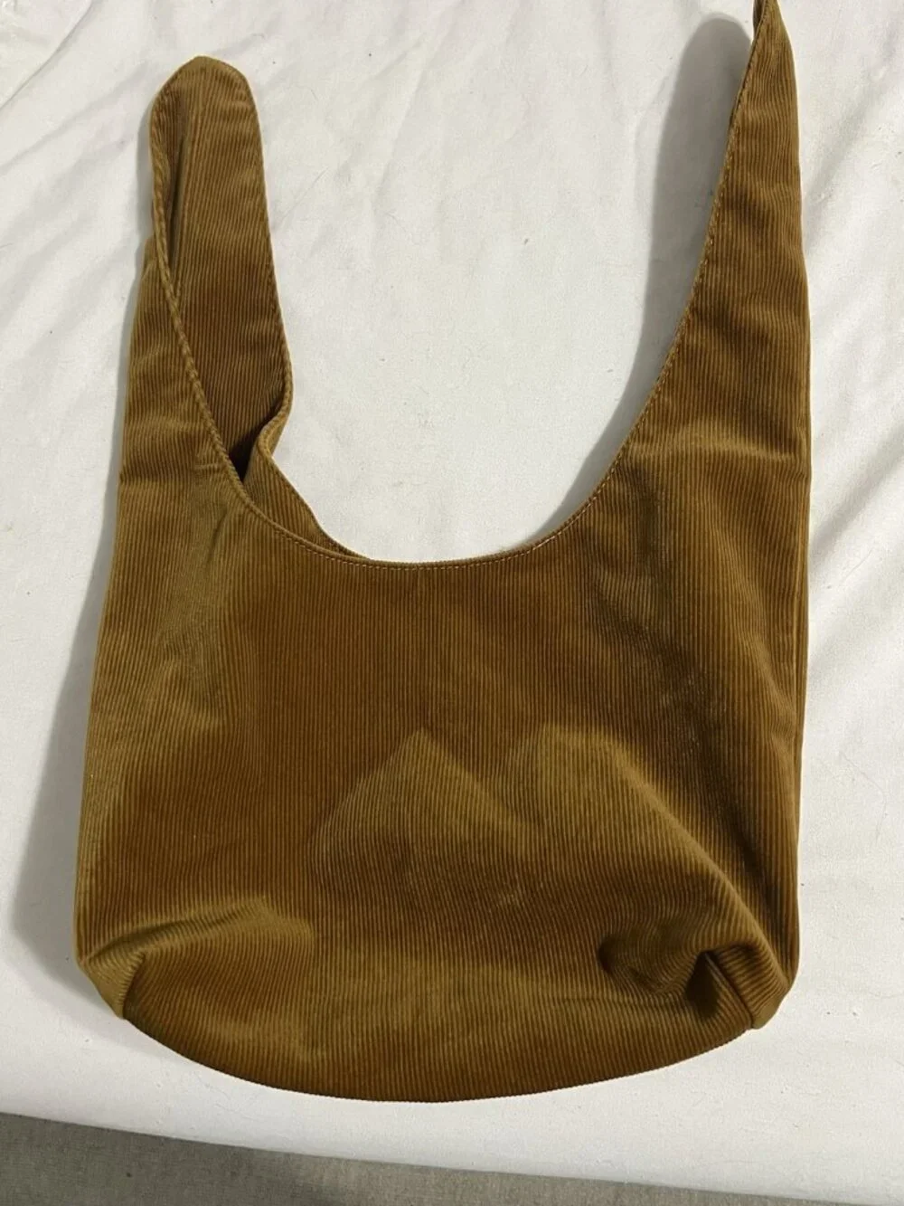 MERIT Beauty corduroy tie bag knapsack makeup bag Brown Tan